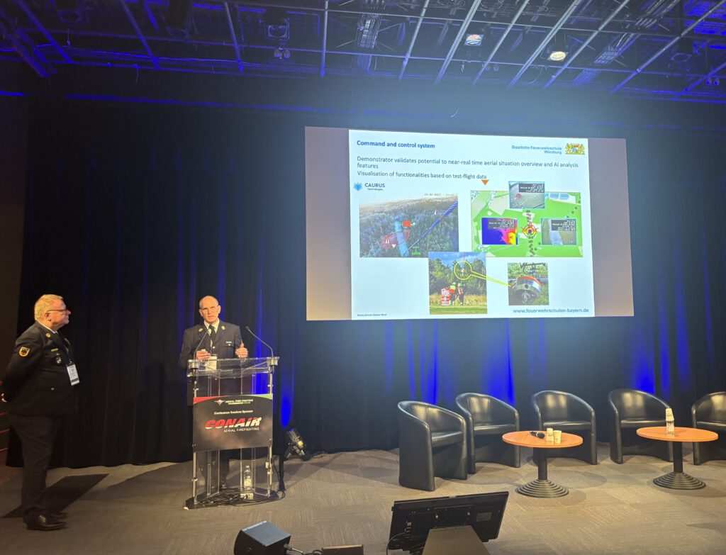 Illustrates CAURUS Technologies sensor featuring on stage during AFFE2025