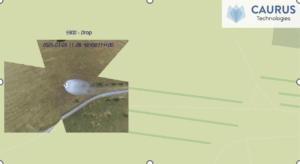 Illustriert die Sicht des CAURUS Sensor auf die drunterliegende Landschaft und Aktivität.