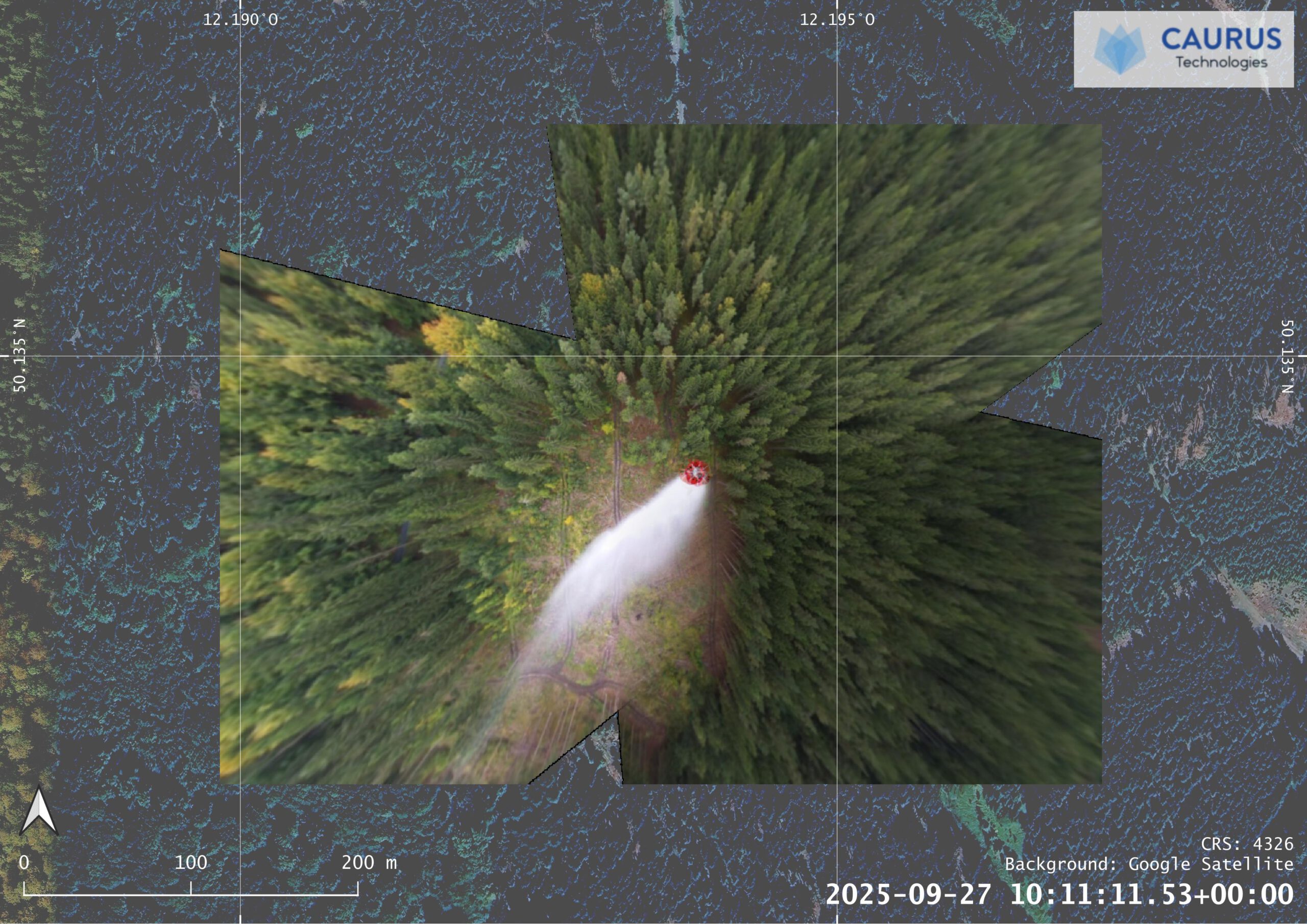 2025-09-27 water drop over forest on map