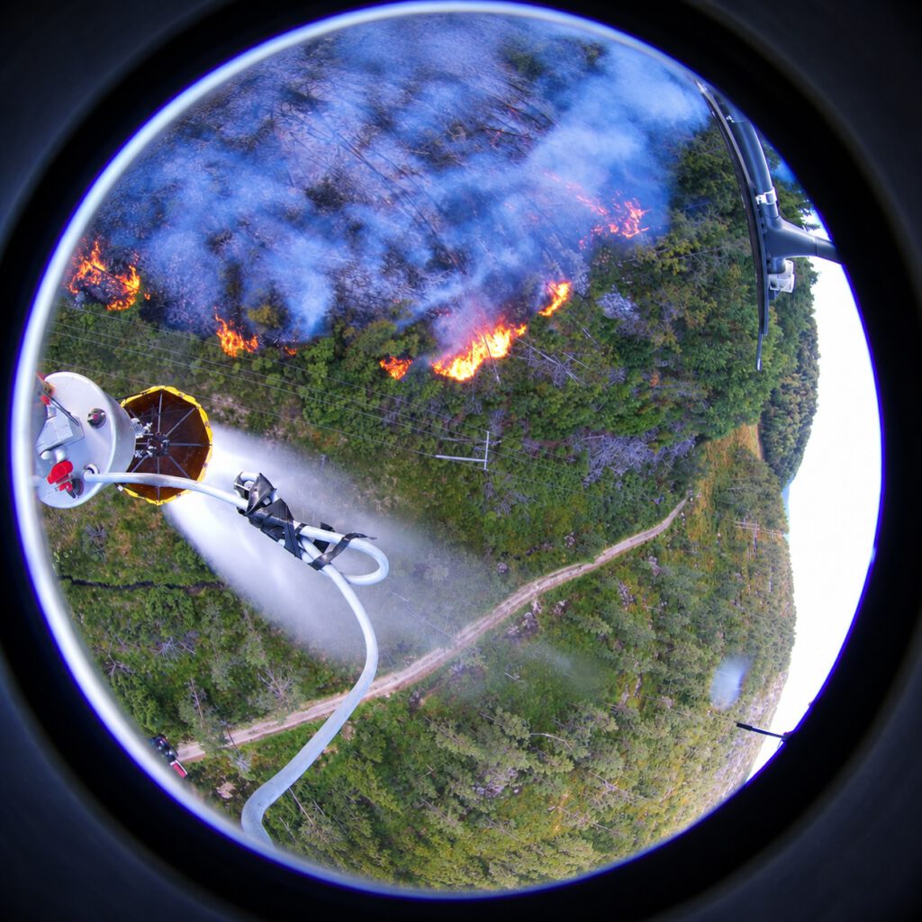 Sensor captured waterdrop over wildfire_Scandinavia